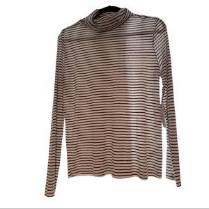 NWT - A.N.A. Black & White Striped Turtleneck